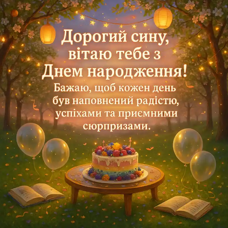 Привітання сину з днем народження